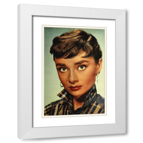 Audrey Hepburn, 1954 White Modern Wood Framed Art Print with Double Matting by Vintage Hollywood Archive