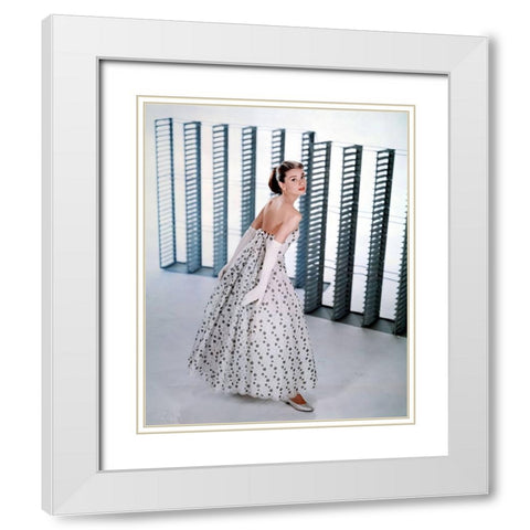 Audrey Hepburn, Funny Face White Modern Wood Framed Art Print with Double Matting by Vintage Hollywood Archive