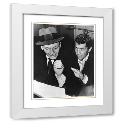 Frank Sinatra, Dean Martin, 1963 White Modern Wood Framed Art Print with Double Matting by Vintage Hollywood Archive