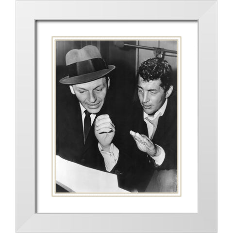 Frank Sinatra, Dean Martin, 1963 White Modern Wood Framed Art Print with Double Matting by Vintage Hollywood Archive