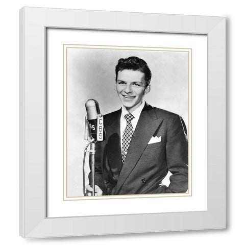 Frank Sinatra, 1942 White Modern Wood Framed Art Print with Double Matting by Vintage Hollywood Archive