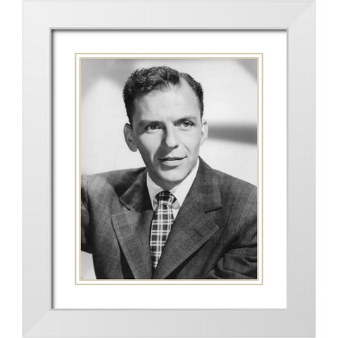 Frank Sinatra, 1942 II White Modern Wood Framed Art Print with Double Matting by Vintage Hollywood Archive
