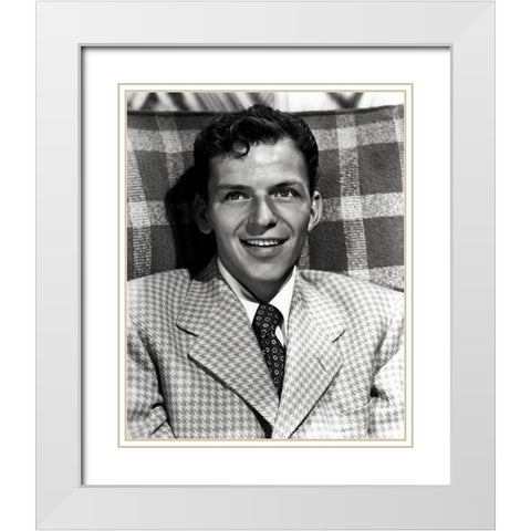 Frank Sinatra, 1946 White Modern Wood Framed Art Print with Double Matting by Vintage Hollywood Archive
