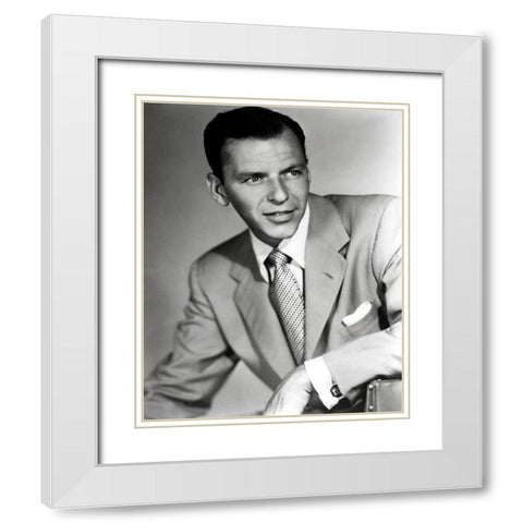 Frank Sinatra, 1951 White Modern Wood Framed Art Print with Double Matting by Vintage Hollywood Archive