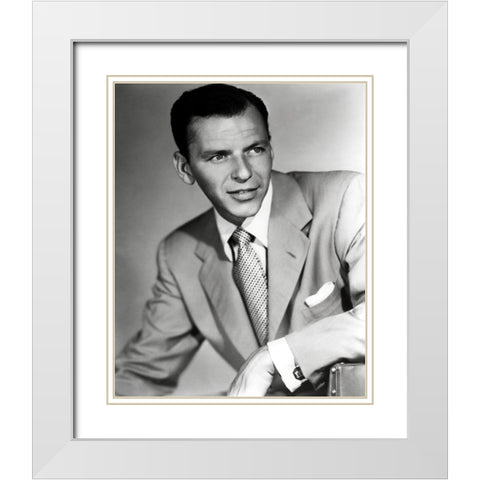Frank Sinatra, 1951 White Modern Wood Framed Art Print with Double Matting by Vintage Hollywood Archive