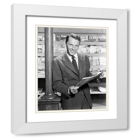 Frank Sinatra, 1954 White Modern Wood Framed Art Print with Double Matting by Vintage Hollywood Archive