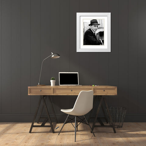 Frank Sinatra, 1957 III White Modern Wood Framed Art Print with Double Matting by Vintage Hollywood Archive