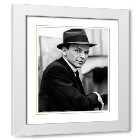 Frank Sinatra, 1957 III White Modern Wood Framed Art Print with Double Matting by Vintage Hollywood Archive