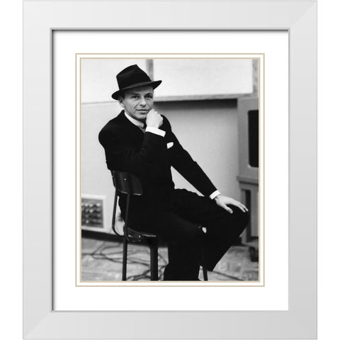 Frank Sinatra, 1957 IV White Modern Wood Framed Art Print with Double Matting by Vintage Hollywood Archive