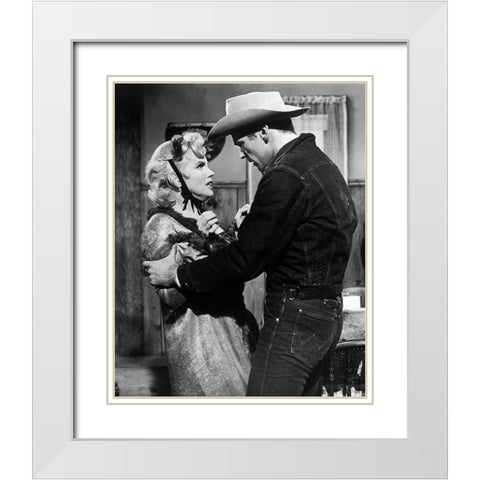 Marilyn Monroe, Don Murray, Bus Stop, 1956 White Modern Wood Framed Art Print with Double Matting by Vintage Hollywood Archive