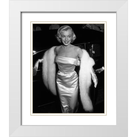 Marilyn Monroe White Modern Wood Framed Art Print with Double Matting by Vintage Hollywood Archive
