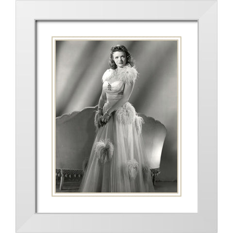 Simone Simon, Cat People White Modern Wood Framed Art Print with Double Matting by Vintage Hollywood Archive