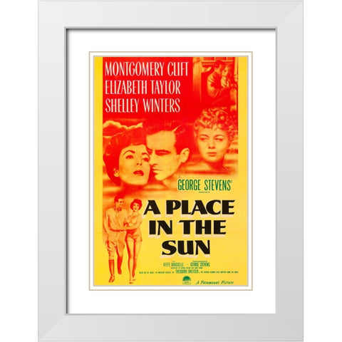 A Place in the Sun-1951 White Modern Wood Framed Art Print with Double Matting by Vintage Hollywood Archive