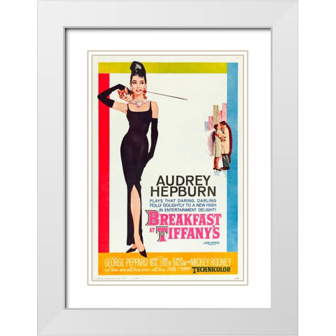 Breakfast at Tiffanys-1961 White Modern Wood Framed Art Print with Double Matting by Vintage Hollywood Archive