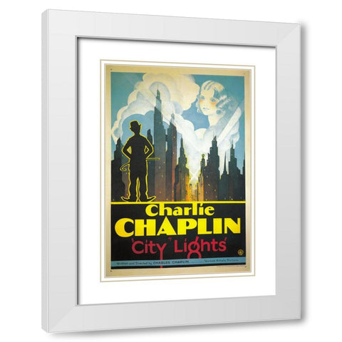 City Lights-1931 White Modern Wood Framed Art Print with Double Matting by Vintage Hollywood Archive