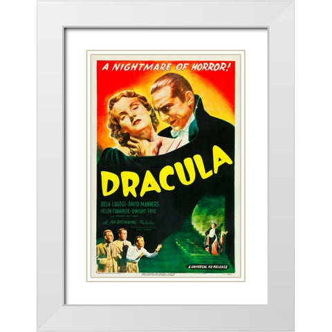 Dracula-1947 White Modern Wood Framed Art Print with Double Matting by Vintage Hollywood Archive