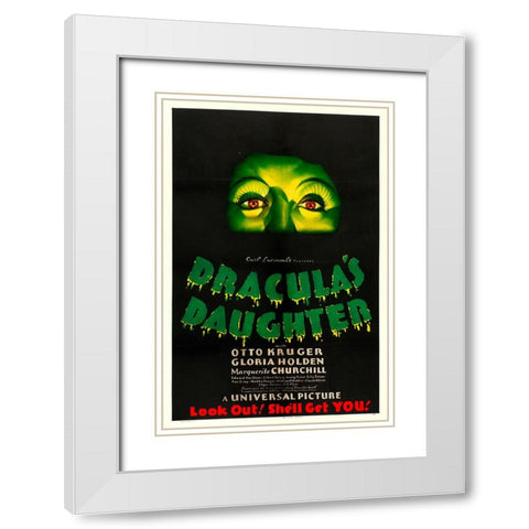 Draculas Daughter-1936 White Modern Wood Framed Art Print with Double Matting by Vintage Hollywood Archive
