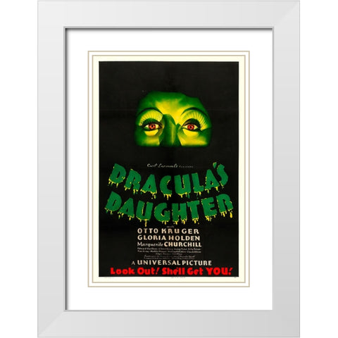 Draculas Daughter-1936 White Modern Wood Framed Art Print with Double Matting by Vintage Hollywood Archive