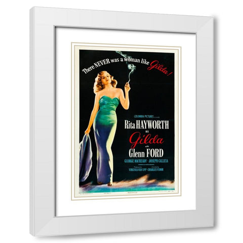Gilda-1946 White Modern Wood Framed Art Print with Double Matting by Vintage Hollywood Archive