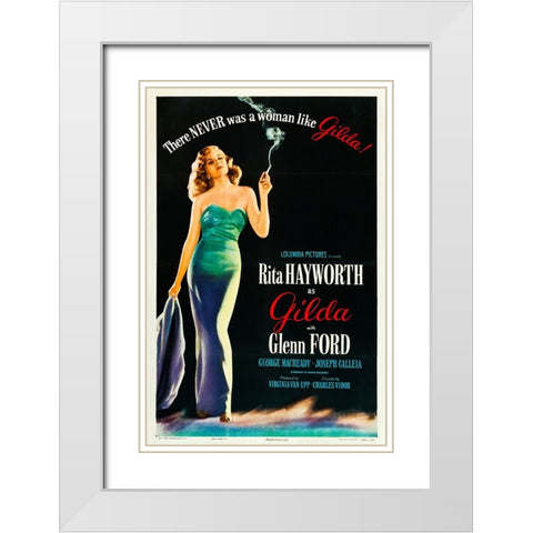 Gilda-1946 White Modern Wood Framed Art Print with Double Matting by Vintage Hollywood Archive