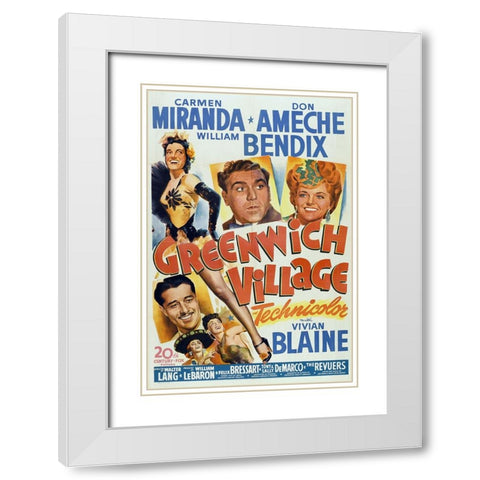 Greenwich Village-1944 White Modern Wood Framed Art Print with Double Matting by Vintage Hollywood Archive