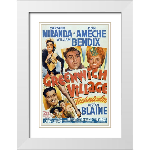 Greenwich Village-1944 White Modern Wood Framed Art Print with Double Matting by Vintage Hollywood Archive