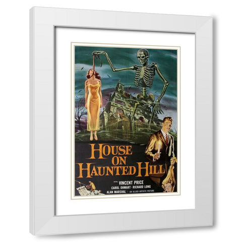 House on a Haunted Hill-1958 White Modern Wood Framed Art Print with Double Matting by Vintage Hollywood Archive