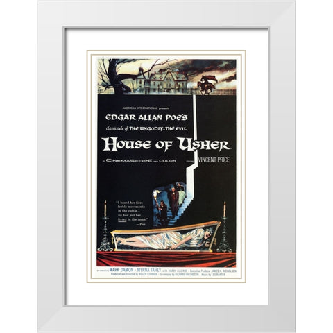 House of Usher-1960 White Modern Wood Framed Art Print with Double Matting by Vintage Hollywood Archive