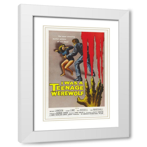 I Was a Teenage Werewolf-1957 White Modern Wood Framed Art Print with Double Matting by Vintage Hollywood Archive