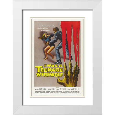 I Was a Teenage Werewolf-1957 White Modern Wood Framed Art Print with Double Matting by Vintage Hollywood Archive
