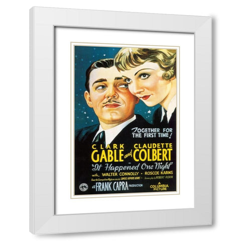 It Happened One Night White Modern Wood Framed Art Print with Double Matting by Vintage Hollywood Archive