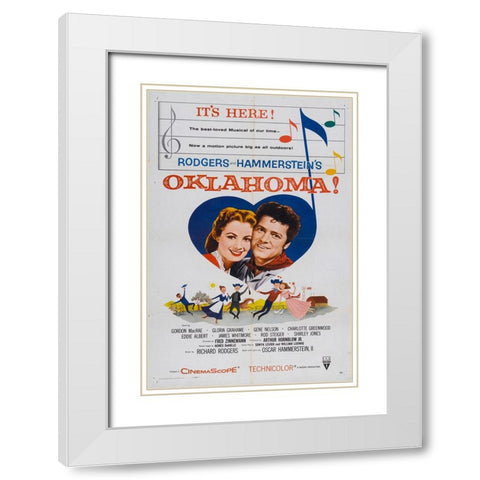 Oklahoma!-1956 White Modern Wood Framed Art Print with Double Matting by Vintage Hollywood Archive