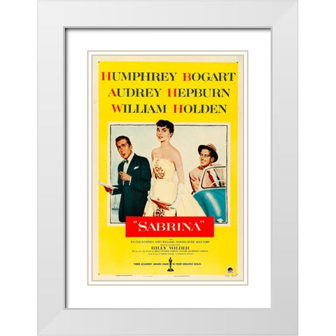 Sabrina-1954 White Modern Wood Framed Art Print with Double Matting by Vintage Hollywood Archive
