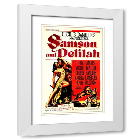 Samson and Delilah-1949 White Modern Wood Framed Art Print with Double Matting by Vintage Hollywood Archive