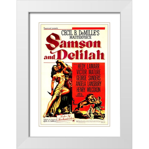 Samson and Delilah-1949 White Modern Wood Framed Art Print with Double Matting by Vintage Hollywood Archive