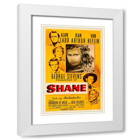 Shane-1953 White Modern Wood Framed Art Print with Double Matting by Vintage Hollywood Archive