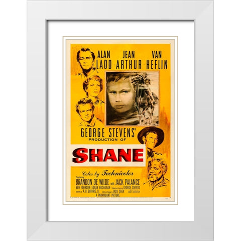 Shane-1953 White Modern Wood Framed Art Print with Double Matting by Vintage Hollywood Archive