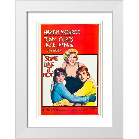 Some Like it Hot-1959 White Modern Wood Framed Art Print with Double Matting by Vintage Hollywood Archive