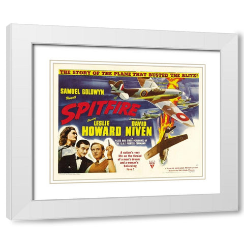 Spitifire Lobby Card-1943 White Modern Wood Framed Art Print with Double Matting by Vintage Hollywood Archive