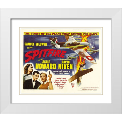 Spitifire Lobby Card-1943 White Modern Wood Framed Art Print with Double Matting by Vintage Hollywood Archive