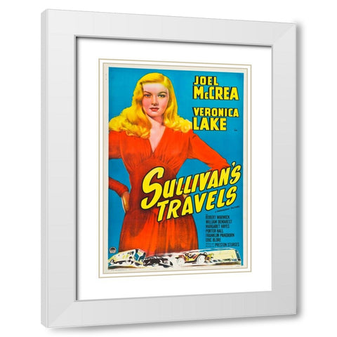 Sullivans Travels-1941 White Modern Wood Framed Art Print with Double Matting by Vintage Hollywood Archive