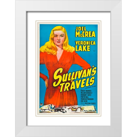 Sullivans Travels-1941 White Modern Wood Framed Art Print with Double Matting by Vintage Hollywood Archive