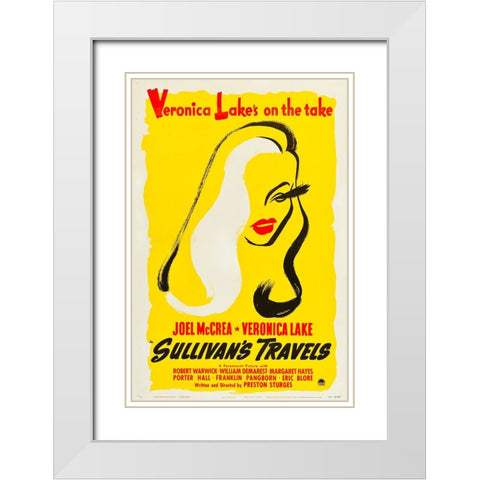 Sullivans Travels-1941 White Modern Wood Framed Art Print with Double Matting by Vintage Hollywood Archive