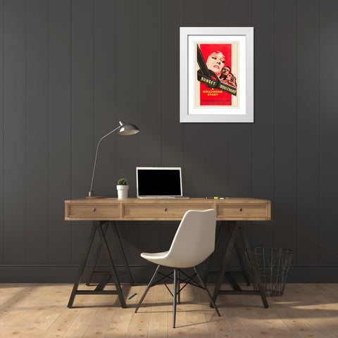 Sunset Boulevard-1950 White Modern Wood Framed Art Print with Double Matting by Vintage Hollywood Archive