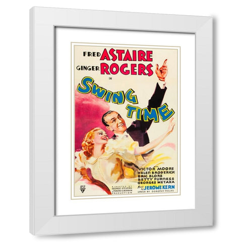 Swing Time-1936 White Modern Wood Framed Art Print with Double Matting by Vintage Hollywood Archive
