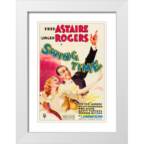 Swing Time-1936 White Modern Wood Framed Art Print with Double Matting by Vintage Hollywood Archive