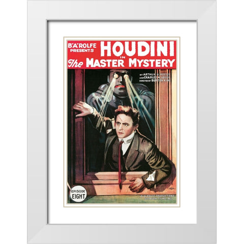 The Master Mystery-1919 White Modern Wood Framed Art Print with Double Matting by Vintage Hollywood Archive