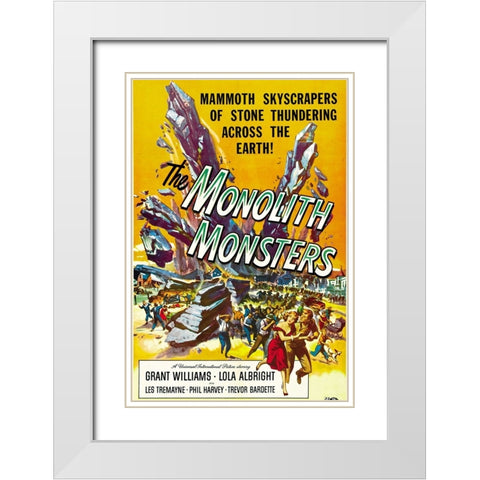 The Monolith Monsters-1957 White Modern Wood Framed Art Print with Double Matting by Vintage Hollywood Archive