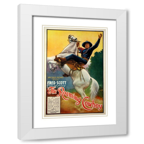 The Roaming Cowboy-1937 White Modern Wood Framed Art Print with Double Matting by Vintage Hollywood Archive