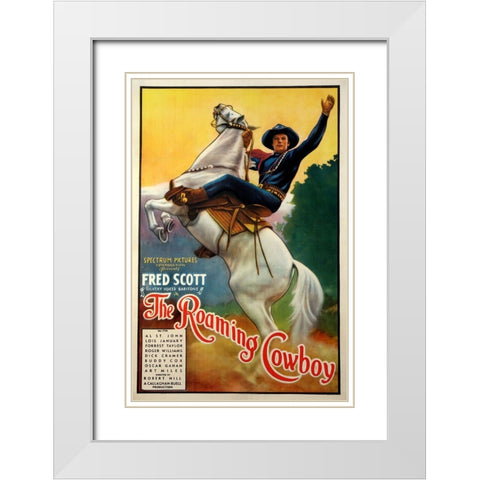 The Roaming Cowboy-1937 White Modern Wood Framed Art Print with Double Matting by Vintage Hollywood Archive